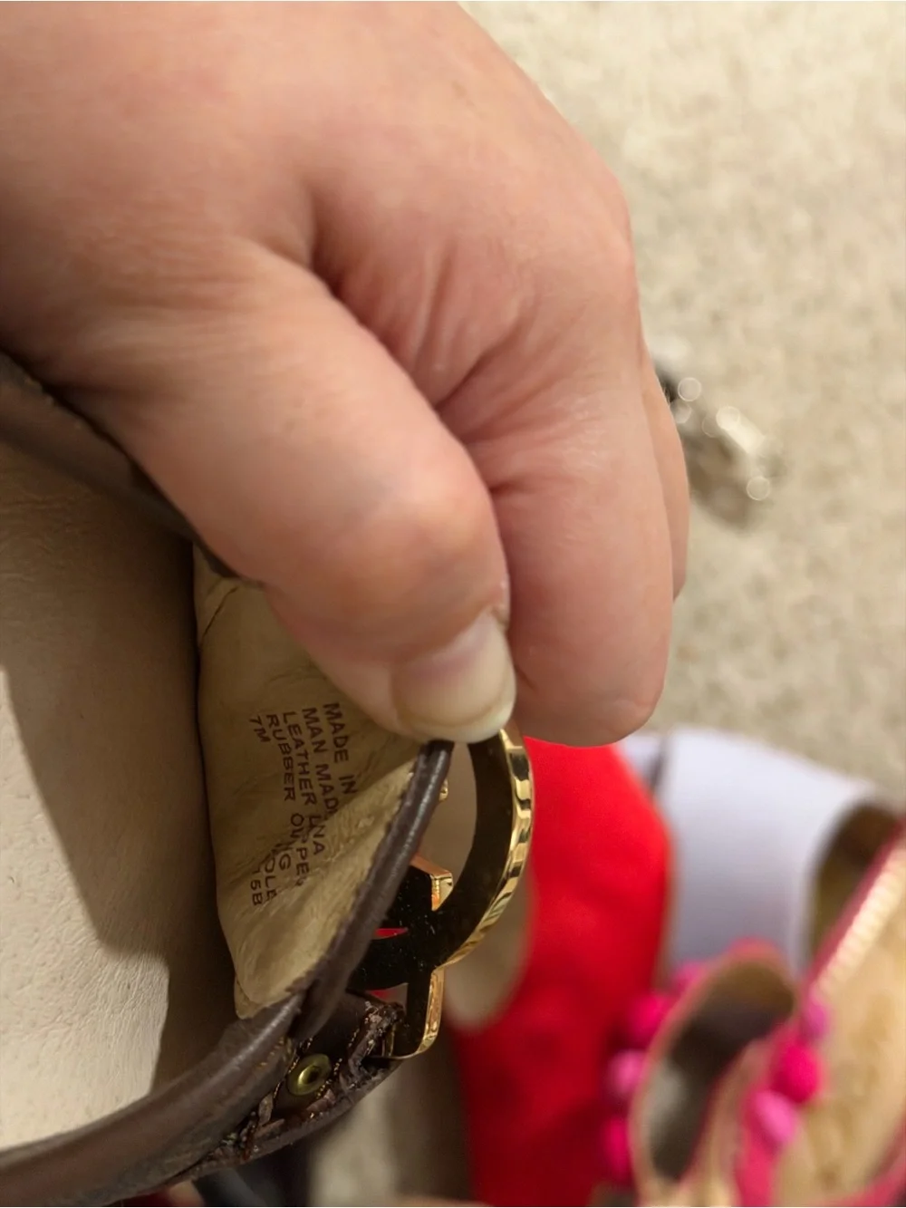 Michael Kors Brown Logo MK Round Buckle Ballet Flats